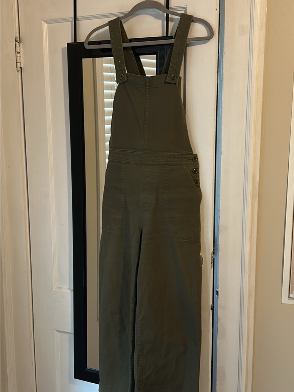 Patagonia Olive Green Cropped Overalls